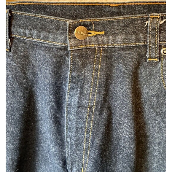L.L.Bean Jeans Women 18 Medium Tall Denim Dark Wash High Rise Straight - Picture 5 of 13